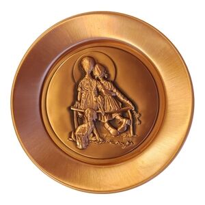 Norman Rockwell Puppy Love Copper Plate 1979 Hamilton Vintage Americana Art